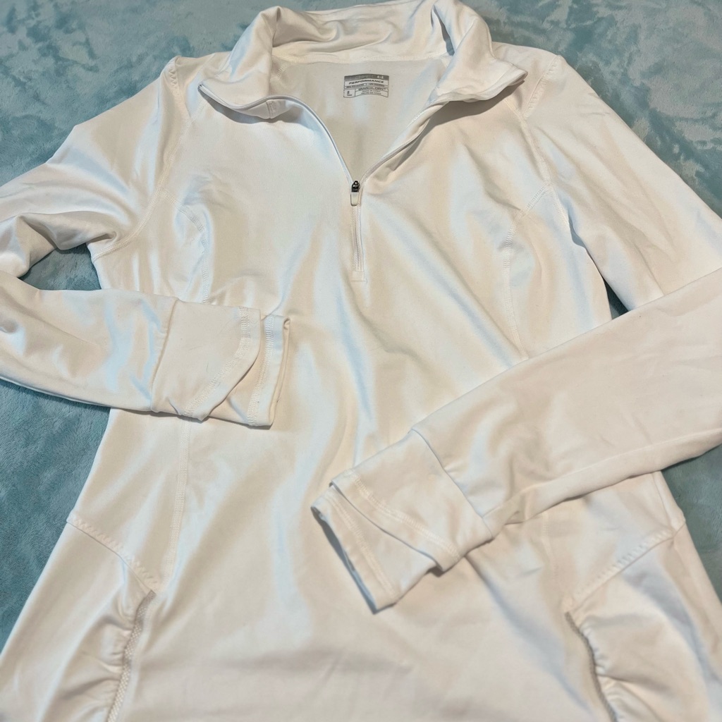 White Active Workout Pullover